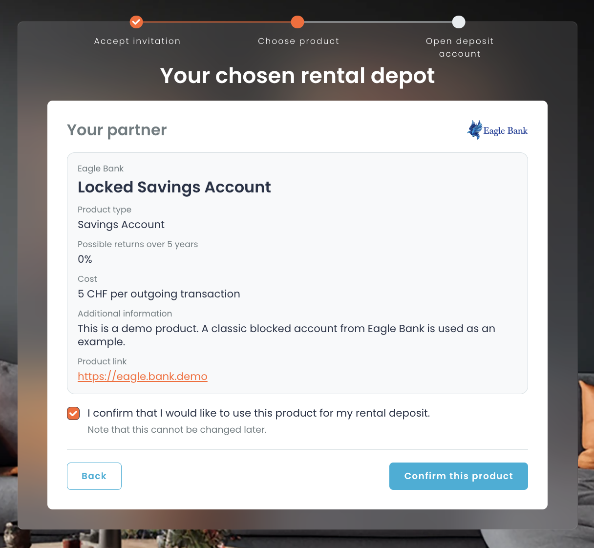 Confirm Product Terms