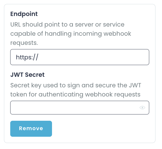 Webhoook Endpoints